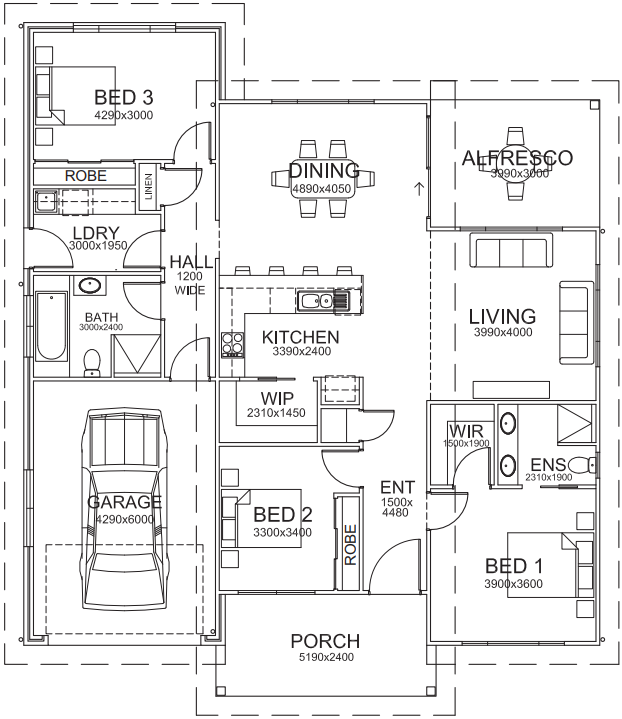 the cooks hill 3 bedroom new home floor plan