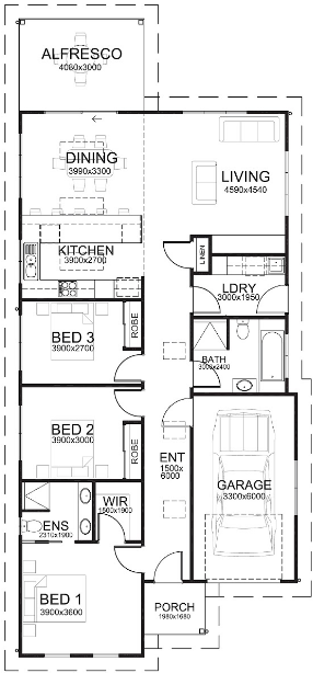 the stockton 3 bedroom new home coastal facade floor plan